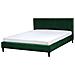 Letto Sfoderabile In Velluto Verde Scuro 160 X 200 Cm Fitou - Foto miniatura 1
