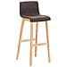 Sgabello Alto da Bar Hoover | Sgabello Bancone con Telaio in Legno Naturale e Seduta in Tessuto | Sgabello Imbottito, Alt. 77cm, 4 Gambe | Sgabello Design Cucina Marrone - Foto miniatura 1