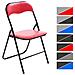 Sedia Pieghevole Felix In Plastica (pvc) I Sedia Chiudibile Telaio In Metallo E Seduta In Plastica Imbottita I Sedia Riunioni Ospiti Rosso-nero - Foto miniatura 1