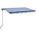 Tenda Automatica con Sensore Vento e LED 450x350 cm Blu Bianca - Foto miniatura 1