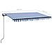 Tenda Automatica con Sensore Vento e LED 450x350 cm Blu Bianca - Foto miniatura 3