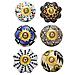 Multi Colore In Ceramica Door Knob - Indian Mano Gabinetto Manopole Con Blue Brass Ceramica Fiore Armadio Cucina Porta Dressser - Set Di 6 Pezzi - Foto miniatura 1