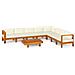 Set Divani Giardino 9 pz Cuscini Bianco Crema in Legno d'Acacia - Foto miniatura 1