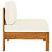 Set Divani Giardino 9 pz Cuscini Bianco Crema in Legno d'Acacia - Foto miniatura 8