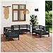 Set Divani Da Giardino 6 Pz Nero In Legno Massello Di Pino - Foto miniatura 1