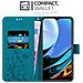 Custodia Compatibile Con Xiaomi Redmi 9t / Poco M3 In Blu Fiore - Coperchio Protettivo In Design Floreale Con Chiusura Magnetica, Funzione Stand E Slot Per Carte - Foto miniatura 3