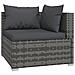 Set Divani Da Giardino 9 Pz Con Cuscini In Polyrattan Grigio - Foto miniatura 2