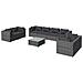 Set Divani Da Giardino 9 Pz Con Cuscini In Polyrattan Grigio - Foto miniatura 1