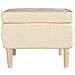 Poggiapiedi Con Gambe In Legno Crema In Tessuto - Foto miniatura 3