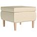 Poggiapiedi Con Gambe In Legno Crema In Tessuto - Foto miniatura 1