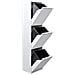 Basic Cr301-b Pattumiera Per Raccolta Differenziata, 3 Secchi, Mobile D'acciaio Per Differenziata, 3 X 17 L (51 L), Bianco - Foto miniatura 3