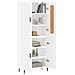 Credenza Bianca 69,5x34x180 Cm In Legno Multistrato - Foto miniatura 3