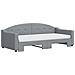 Divano Letto Estraibile Materassi Grigio Chiaro 90x200 Tessuto - Foto miniatura 2