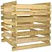 Compostiera Da Giardino A Doghe 90x90x90cm In Pino Impregnato - Foto miniatura 2