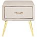 Comodino 1 Cassetto Flayat Velluto Beige Chiaro - Foto miniatura 6