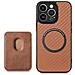 Cover Magnetica Per Telefono Con Supporto Porta Carte Di Credito Magsafe Brown Iphone 14 Pro Max - Foto miniatura 1