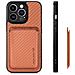Cover Magnetica Per Telefono Con Supporto Porta Carte Di Credito Magsafe Brown Iphone 14 Pro Max - Foto miniatura 6