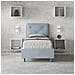 Letto Contenitore Imbottito 80x200 Microfibra Azzurro Appia - Foto miniatura 3
