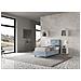 Letto Contenitore Imbottito 80x200 Microfibra Azzurro Appia - Foto miniatura 4