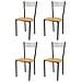 Set 4 Sedie Modello Elena Per Cucina Bar E Sala Da Pranzo, Robusta Struttura In Acciaio Verniciato Nero Opaco, Seduta In Legno Rovere - Foto miniatura 1
