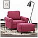 Poltrona Con Poggiapiedi Rosso Vino 60 Cm In Velluto - Foto miniatura 1