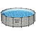 Piscina Fuori Terra - In Giro - 488x122 Cm - Grigio - Include Accessori Coordinati Cb32 - Foto miniatura 2