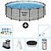 Piscina Fuori Terra - In Giro - 488x122 Cm - Grigio - Include Accessori Coordinati Cb32 - Foto miniatura 1
