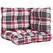 Cuscini Per Pallet 3 Pz Rossi A Quadri In Tessuto - Foto miniatura 1