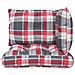 Cuscini Per Pallet 3 Pz Rossi A Quadri In Tessuto - Foto miniatura 6