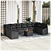 Set Divano da Giardino 11 Pezzi con Cuscini Nero Rattan Acacia - Foto miniatura 2