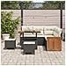 Set Divano da Giardino 8 Pezzi con Cuscini Nero Rattan Polietilene Acacia, Set da Pranzo da Giardino 3 Pezzi con Cuscini Nero Rattan Polietilene Acacia - Foto miniatura 3