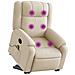 Poltrona Alzapersona Massaggiante Elettrica Crema in Tessuto - Foto miniatura 3