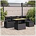 Set Divano da Giardino 6 pz con Cuscini Nero in Polyrattan - Foto miniatura 2