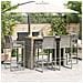 Set Bar da Giardino 7 pz con Cuscini Grigio Polyrattan Acacia - Foto miniatura 3