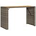 Set Bar da Giardino 7 pz con Cuscini Grigio Polyrattan Acacia - Foto miniatura 5