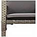 Set Bar da Giardino 7 pz con Cuscini Grigio Polyrattan Acacia - Foto miniatura 6
