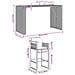 Set Bar da Giardino 7 pz con Cuscini Grigio Polyrattan Acacia - Foto miniatura 8
