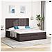 Struttura Letto Pouf con Materasso 160x200 cm in Tessuto - Foto miniatura 4