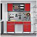 Set di Armadietti e Pannello Attrezzi  7 Pezzi Rosso MDF e Metallo - Foto miniatura 2