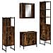 Set Mobili da Bagno 4 pz Rovere Fumo in Legno Multistrato - Foto miniatura 1