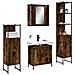 Set Mobili da Bagno 4 pz Rovere Fumo in Legno Multistrato - Foto miniatura 2