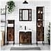 Set Mobili da Bagno 4 pz Rovere Fumo in Legno Multistrato - Foto miniatura 3