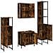Set Mobili da Bagno 4 pz Rovere Fumo in Legno Multistrato - Foto miniatura 5