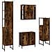 Set Mobili da Bagno 4 pz Rovere Fumo in Legno Multistrato - Foto miniatura 8