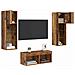 Mobiletti TV da Parete 4 pcs Rovere artigianale 40 x 30 x 30 cm - Foto miniatura 3