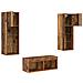 Mobiletti TV da Parete 4 pcs Rovere artigianale 40 x 30 x 30 cm - Foto miniatura 8