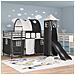 Struttura del letto loft per bambini Nero 79,5 x 200 cm Metallo - Foto miniatura 3