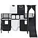 Struttura del letto loft per bambini Nero 79,5 x 200 cm Metallo - Foto miniatura 6