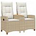 Panchina reclinabile con tavolo Beige e Bianco Crema polyrattan - Foto miniatura 1