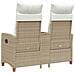 Panchina reclinabile con tavolo Beige e Bianco Crema polyrattan - Foto miniatura 4